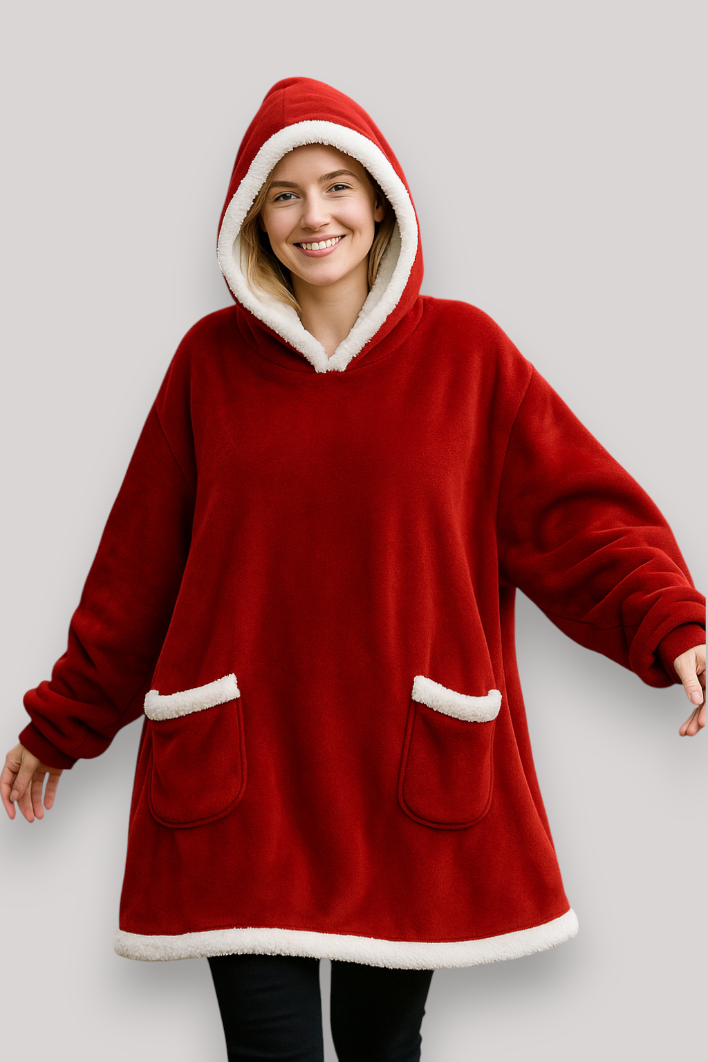 The Larkspur Oversized Hoodie Dress Fleece Check Pattern Jumper