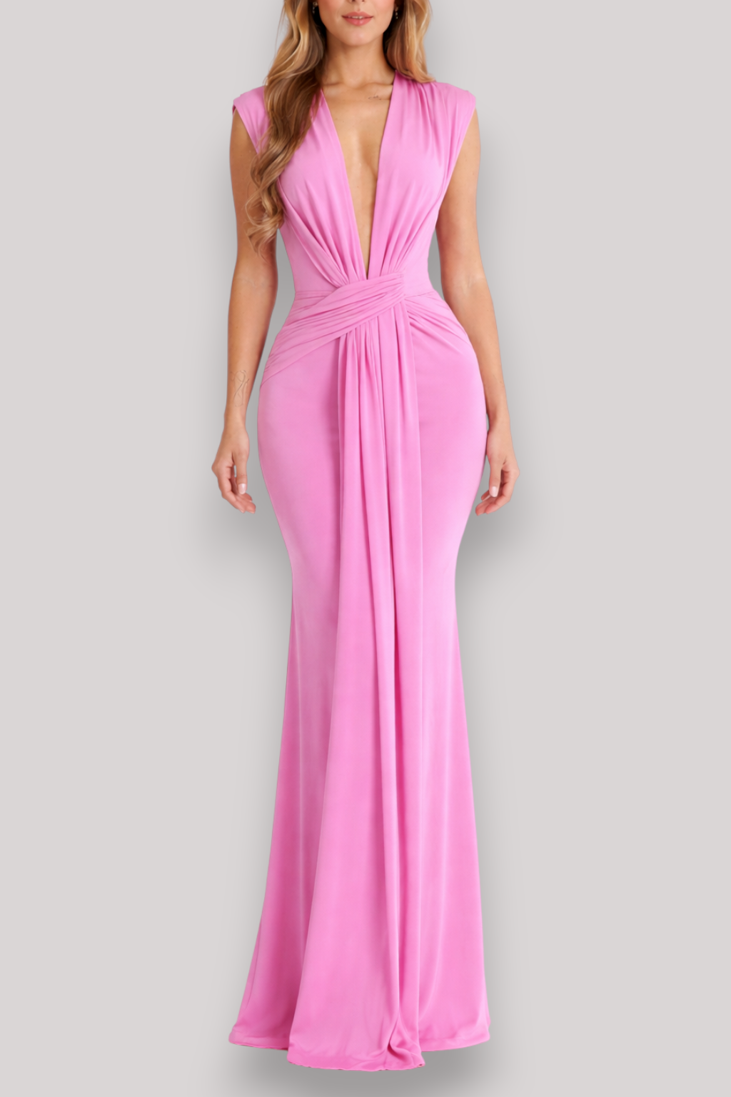 The Lauren Ruched Maxi Evening Dress