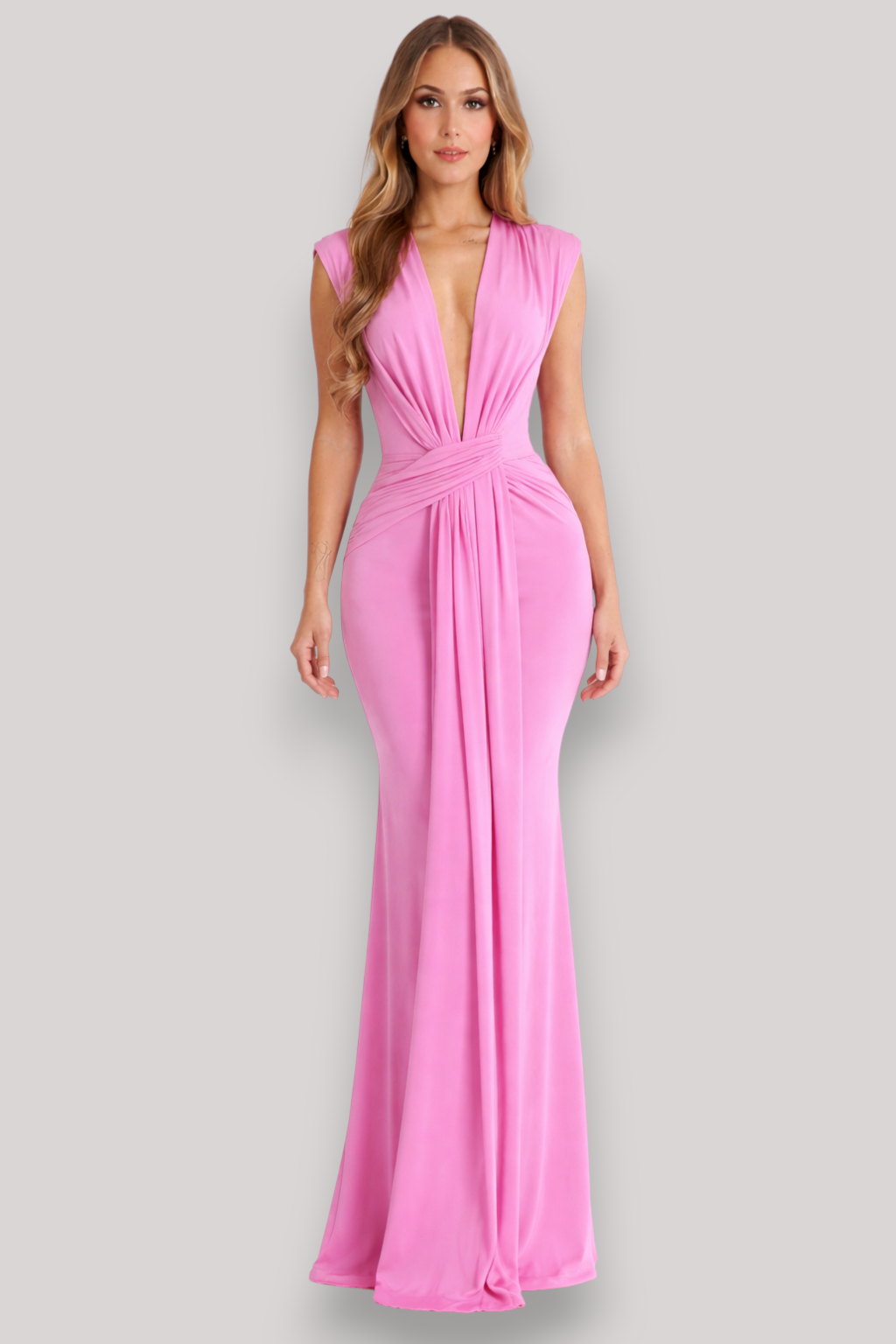 The Lauren Ruched Maxi Evening Dress