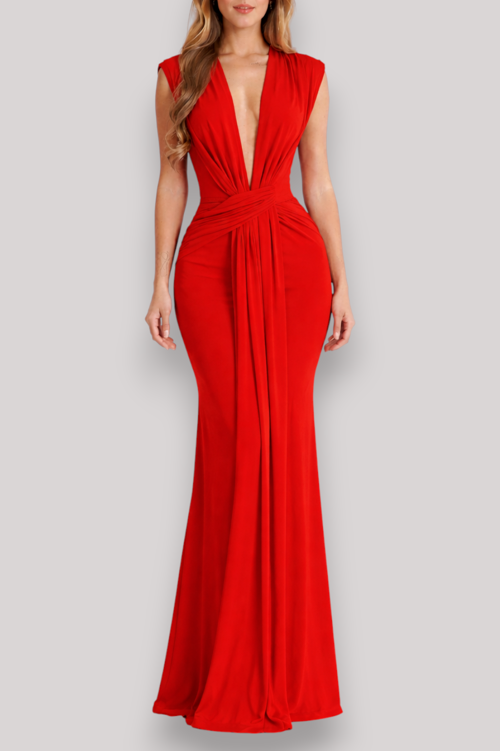 The Lauren Ruched Maxi Evening Dress
