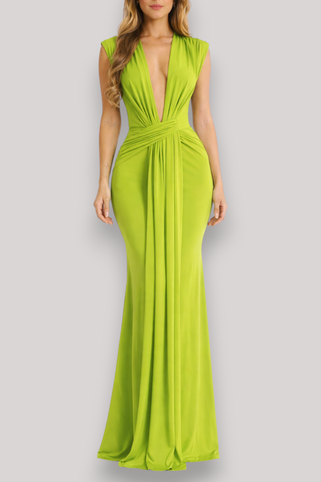 The Lauren Ruched Maxi Evening Dress