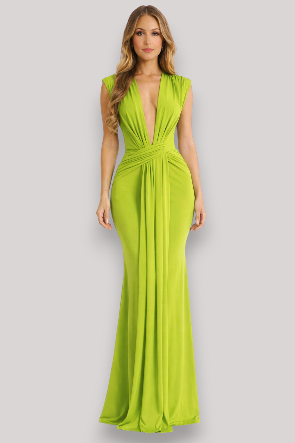 The Lauren Ruched Maxi Evening Dress