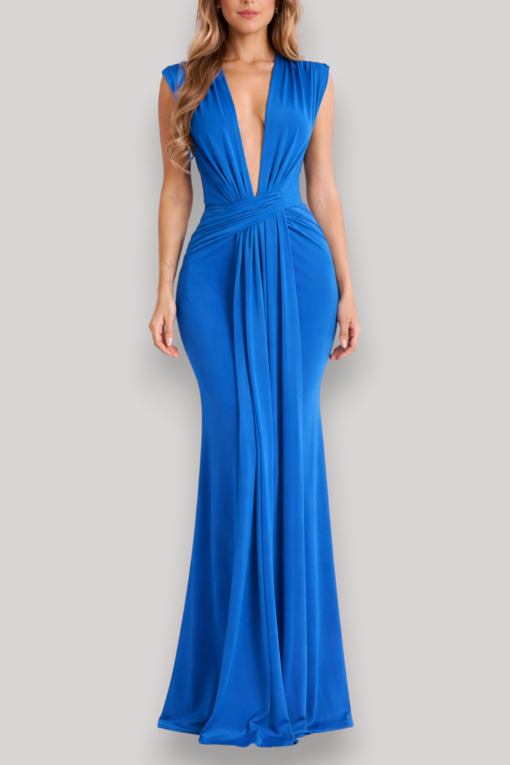 The Lauren Ruched Maxi Evening Dress