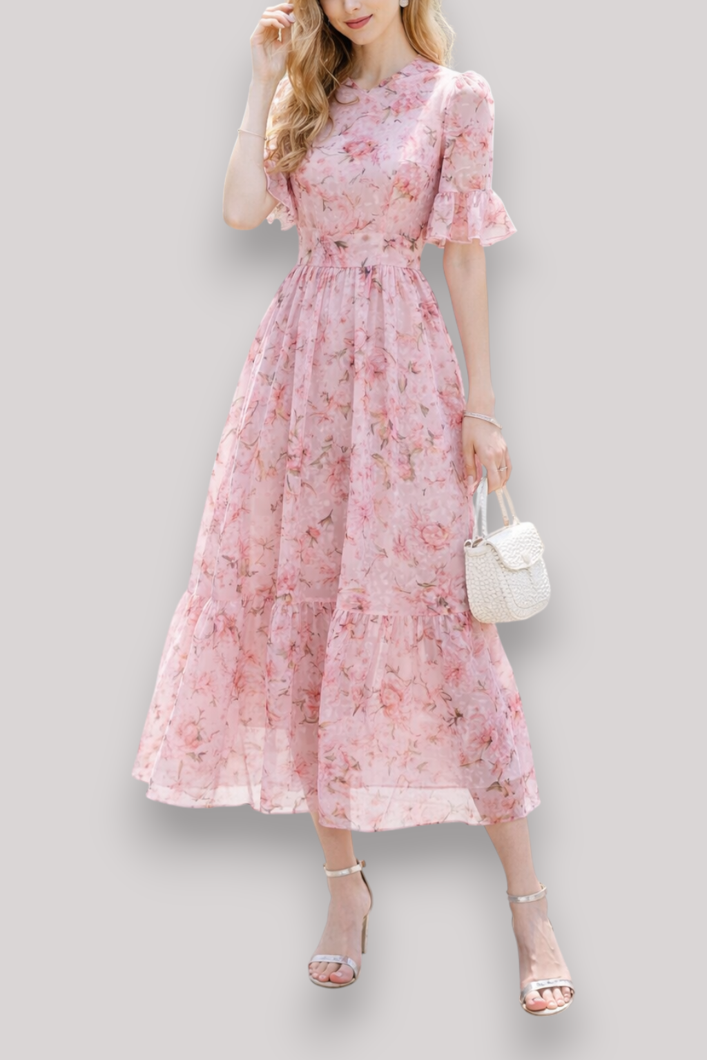 The Lenora High Waist Floral Print Maxi Dress