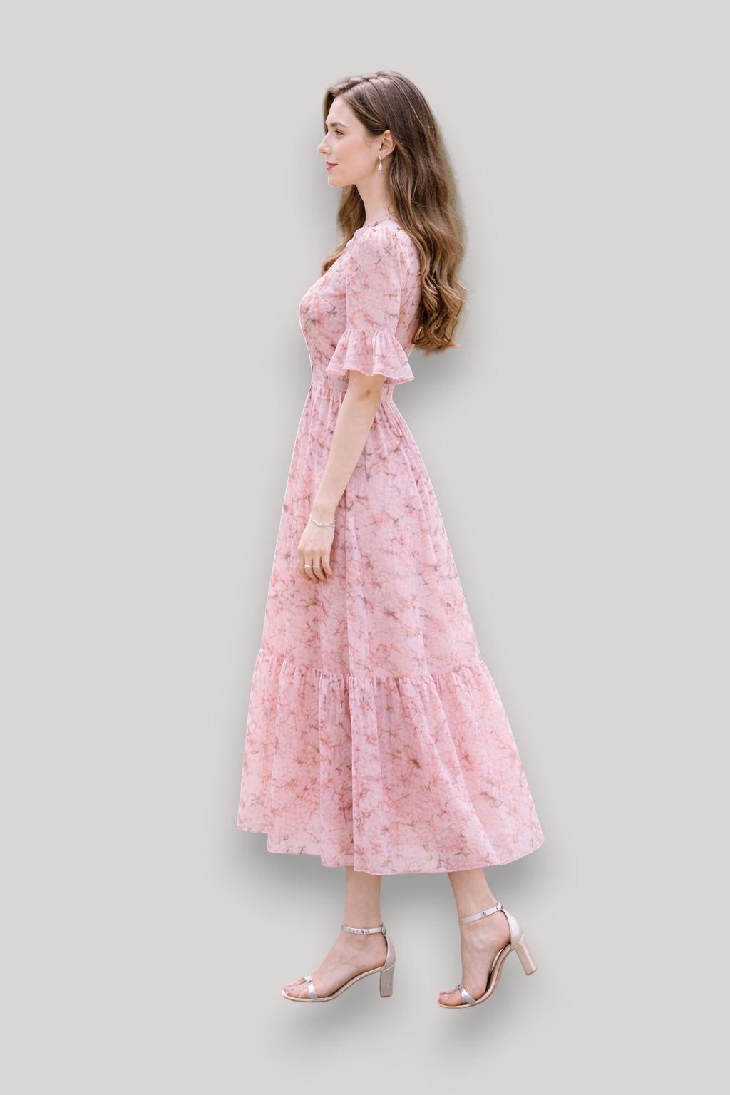 The Lenora High Waist Floral Print Maxi Dress