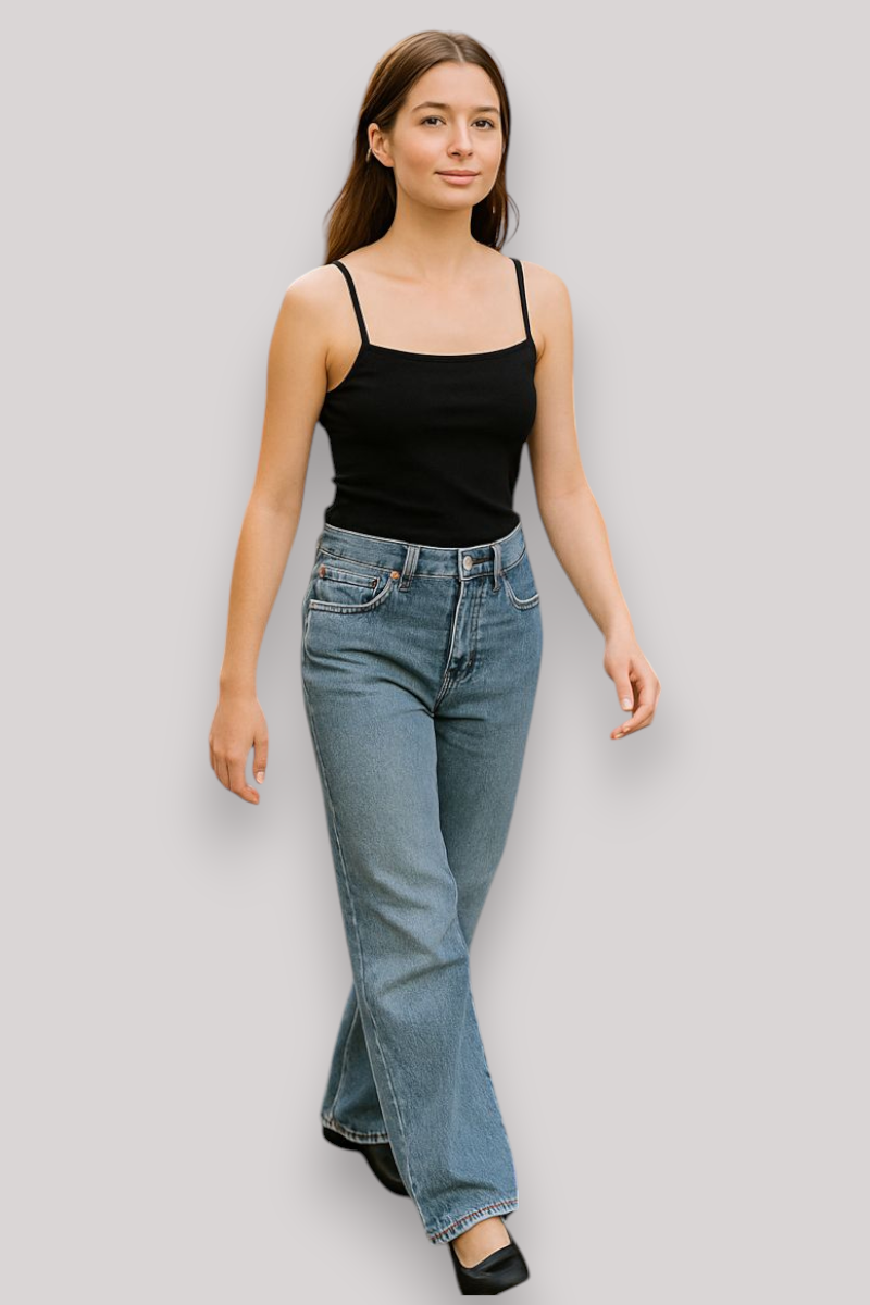 The Lia Low Waist Wide Leg Jeans Straight Denim Casual Wear