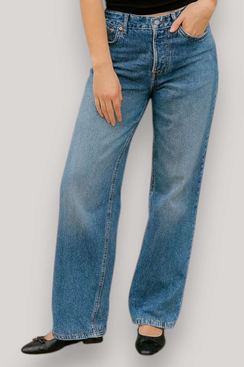 The Lia Low Waist Wide Leg Jeans Straight Denim Casual Wear