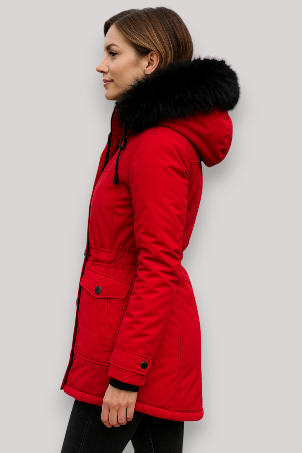 The Linton Thick Hooded Windproof Parka Jacket Single Breasted Winter Coat