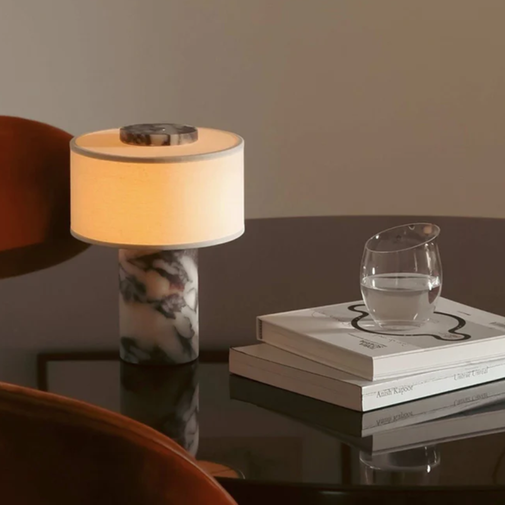 The Linvora Cordless Marble Table Lamp
