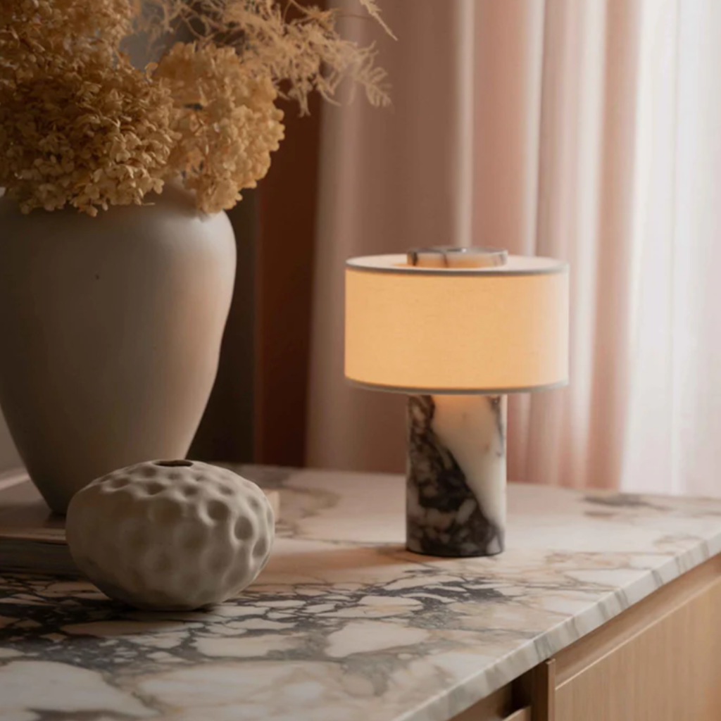 The Linvora Cordless Marble Table Lamp