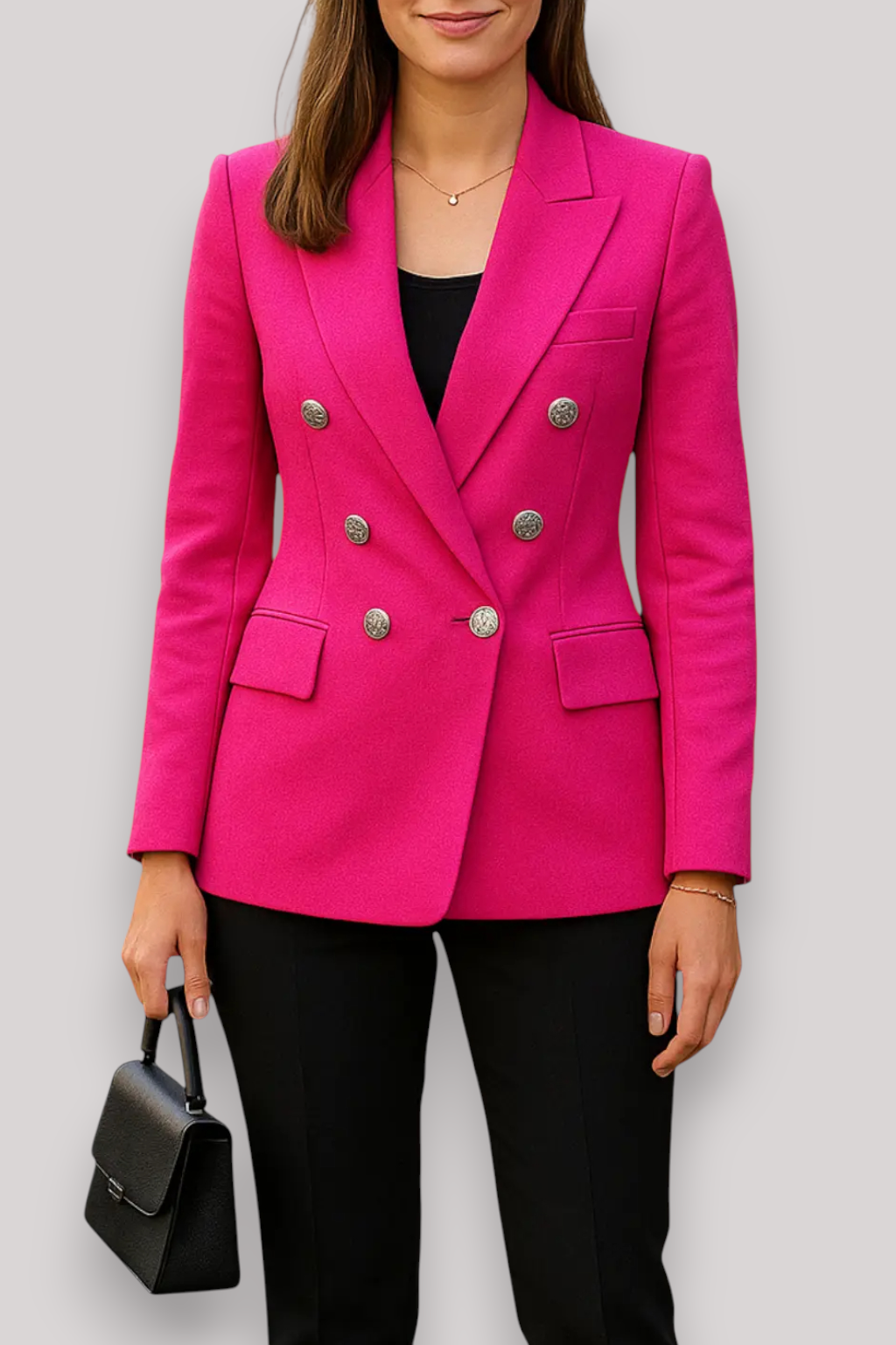 The Liora Business Blazer Double Breasted Long Sleeve Jacket