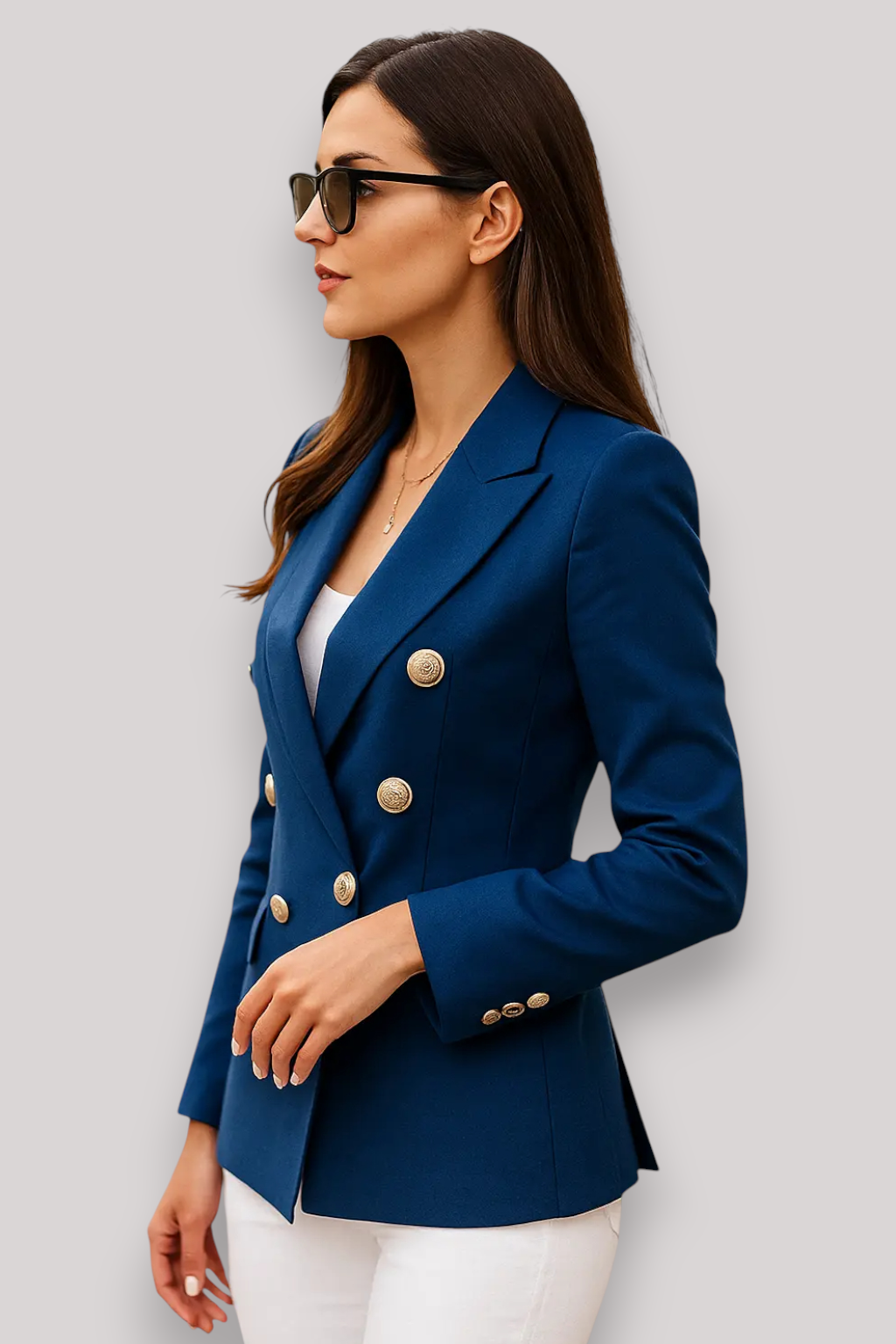 The Liora Business Blazer Double Breasted Long Sleeve Jacket