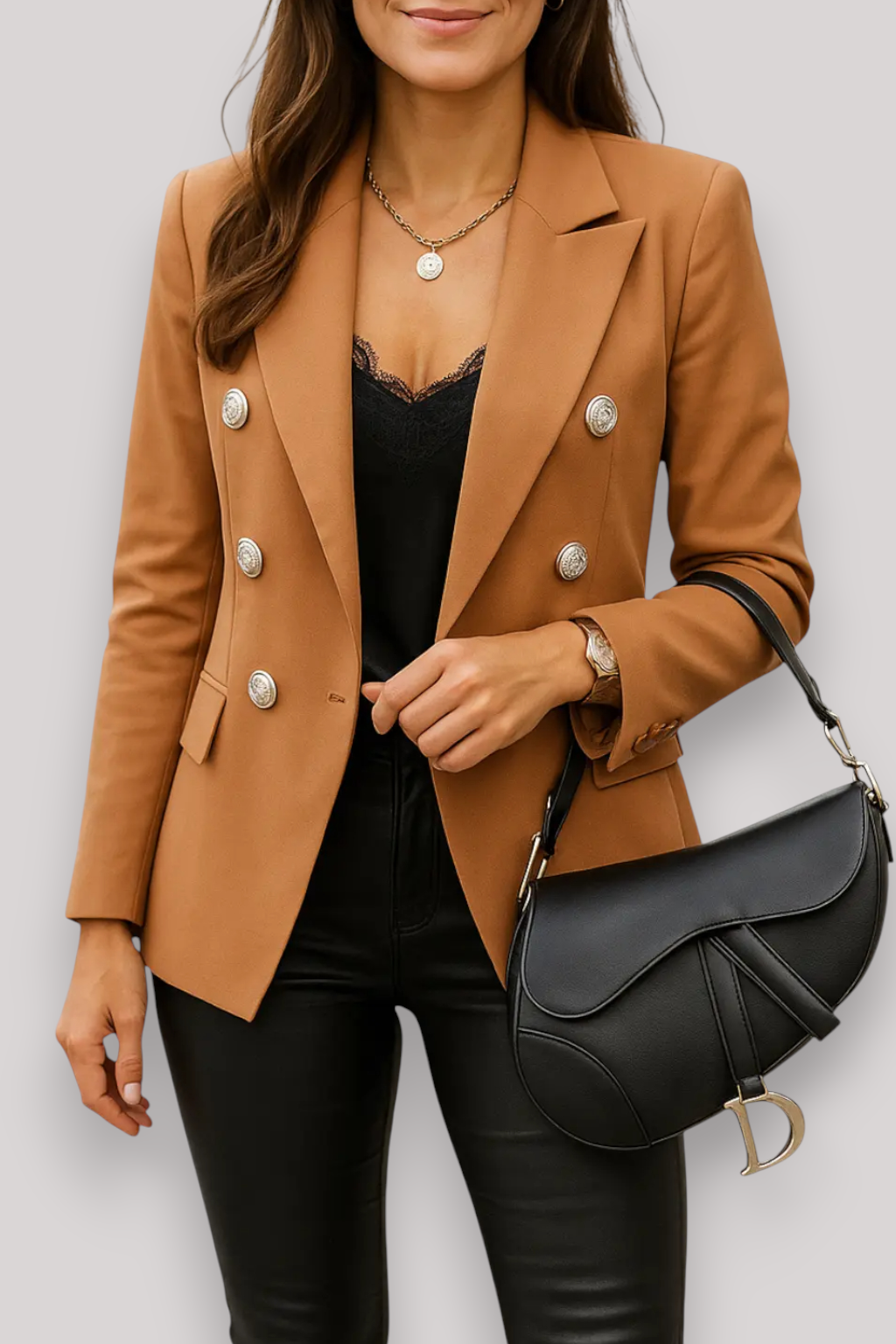The Liora Business Blazer Double Breasted Long Sleeve Jacket