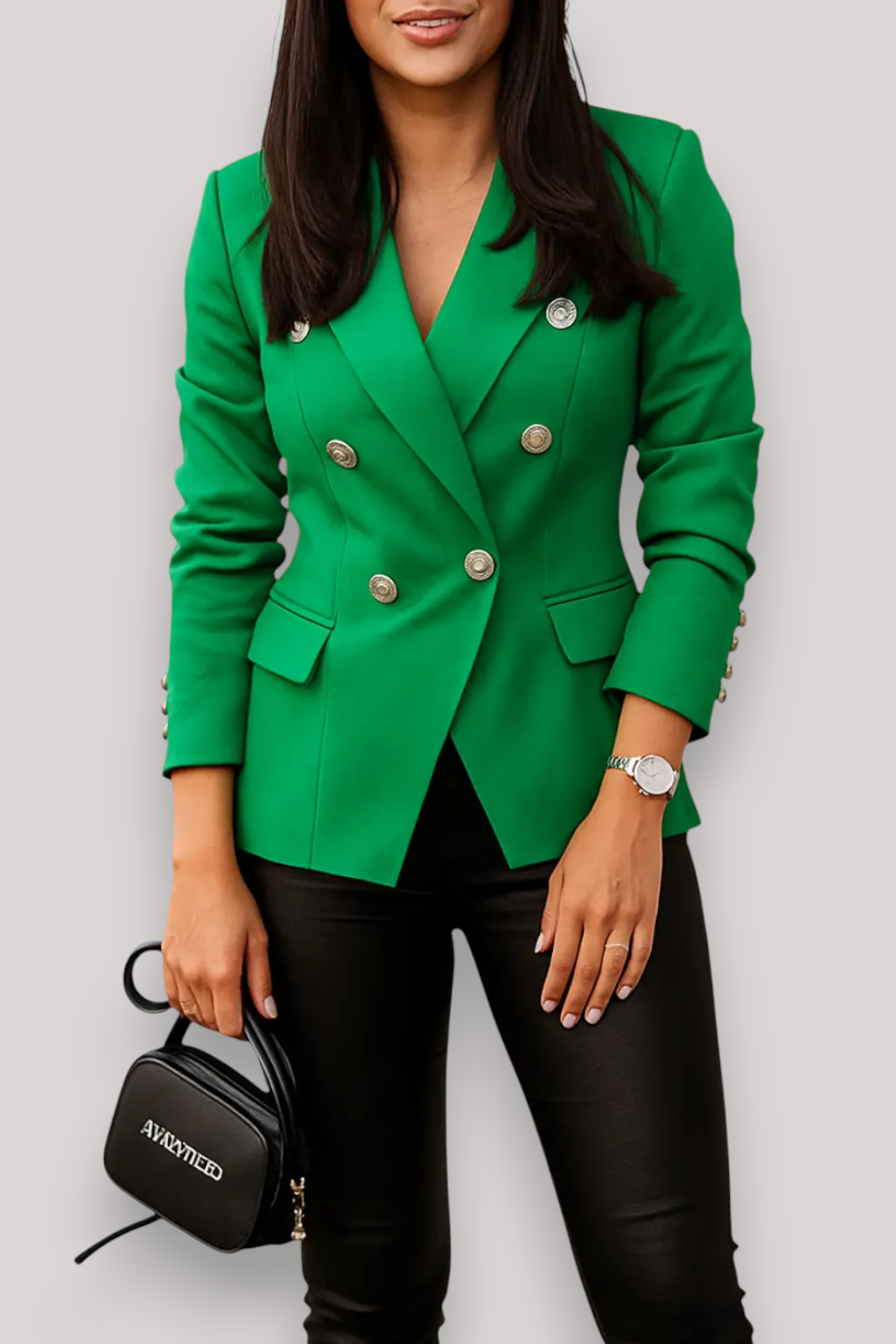 The Liora Business Blazer Double Breasted Long Sleeve Jacket