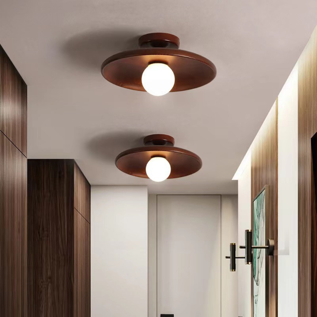 The Logara Walnut Wooden Ceiling Light