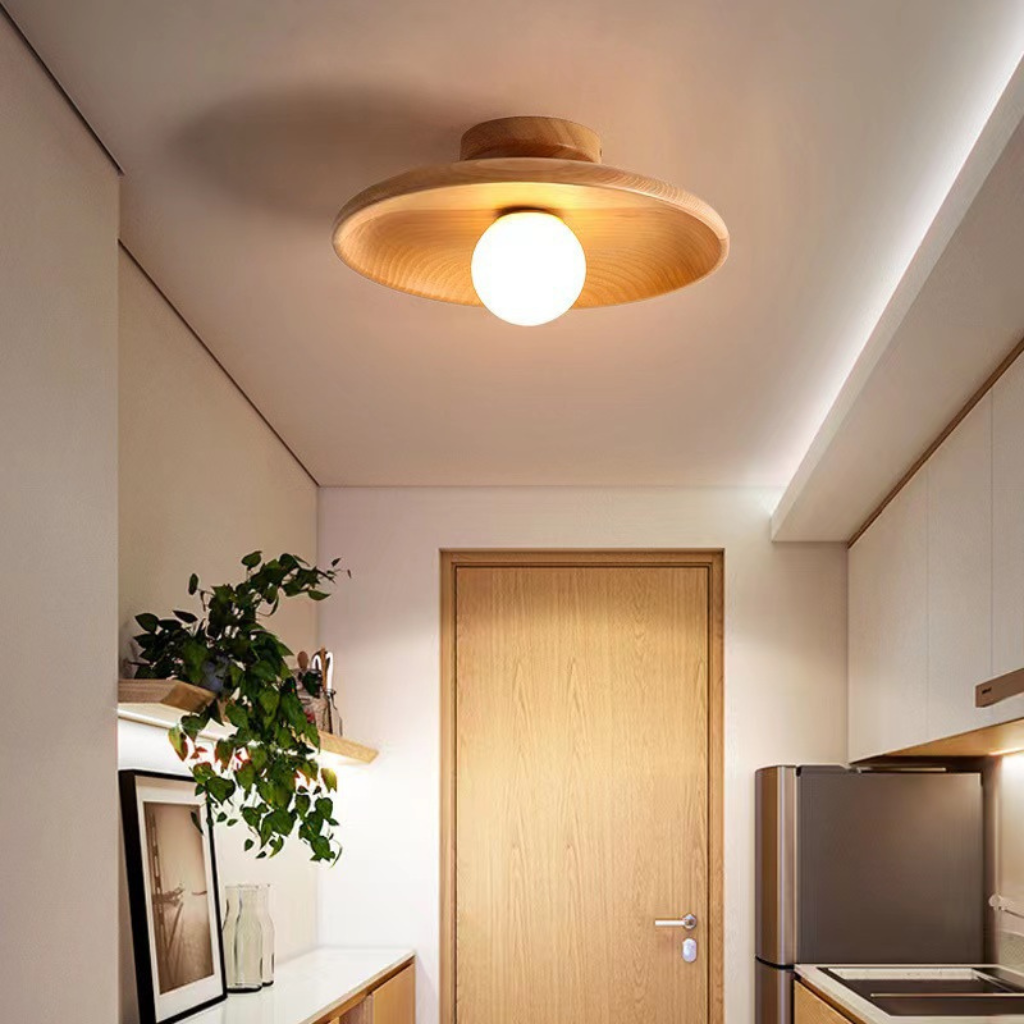 The Logara Walnut Wooden Ceiling Light