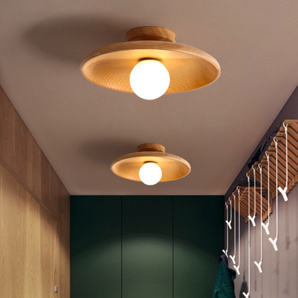 The Logara Walnut Wooden Ceiling Light