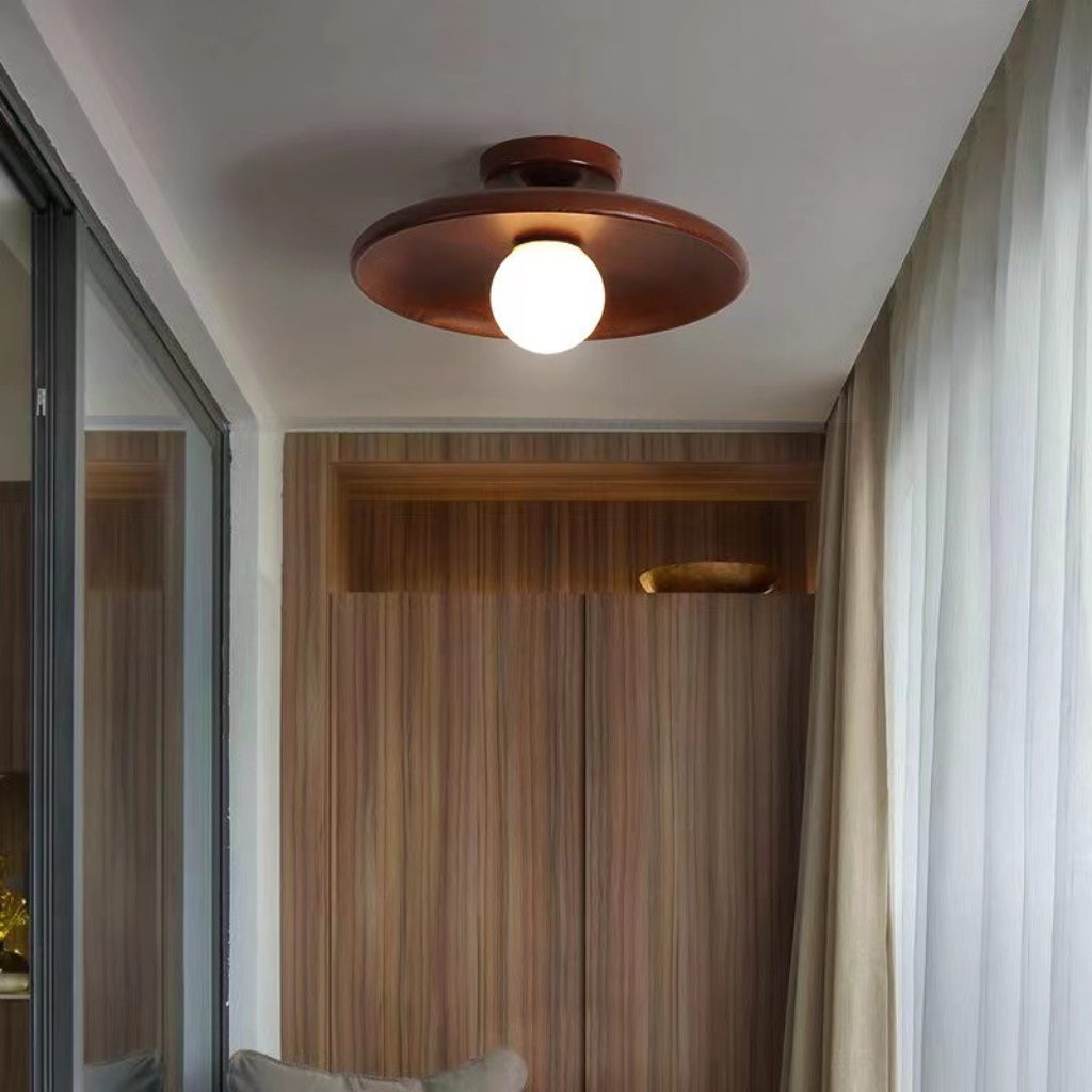 The Logara Walnut Wooden Ceiling Light