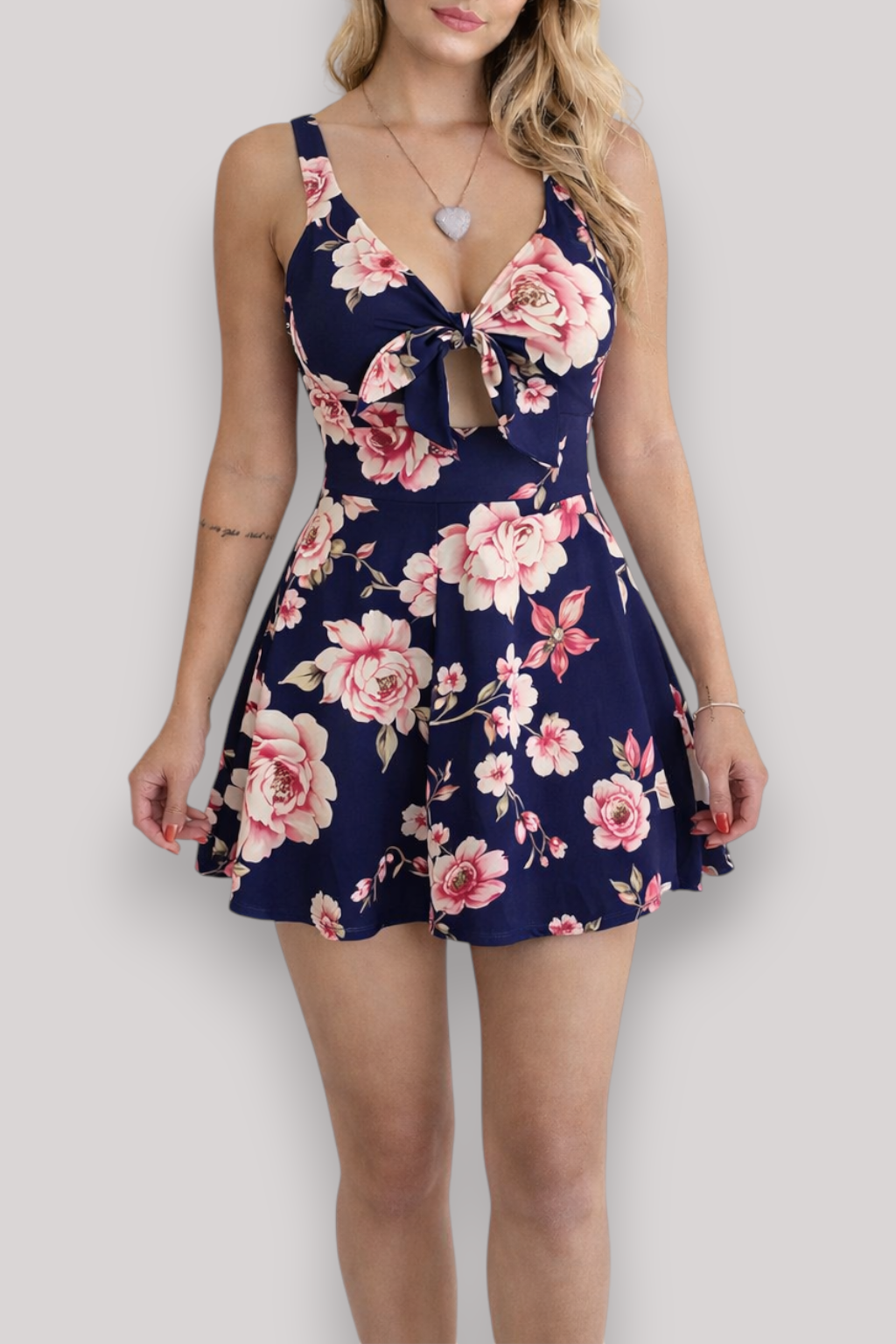 The Lucinda Women's Strappy Bow Mini Dress