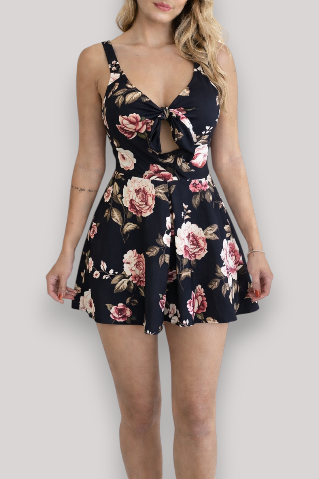 The Lucinda Women's Strappy Bow Mini Dress