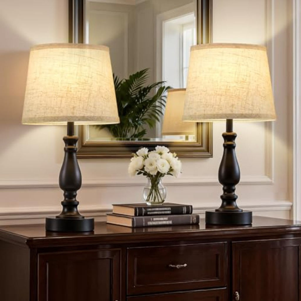 The LumaNest Modern Compact Bedside Table Lamp