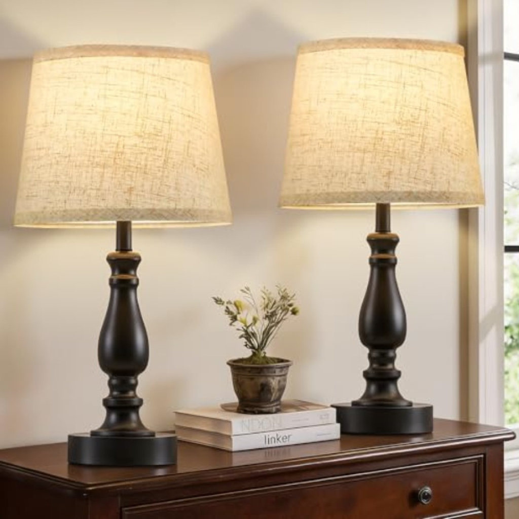 The LumaNest Modern Compact Bedside Table Lamp