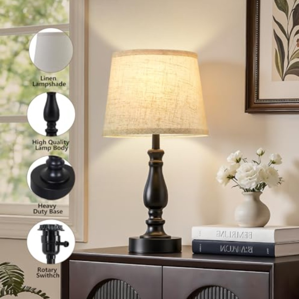 The LumaNest Modern Compact Bedside Table Lamp