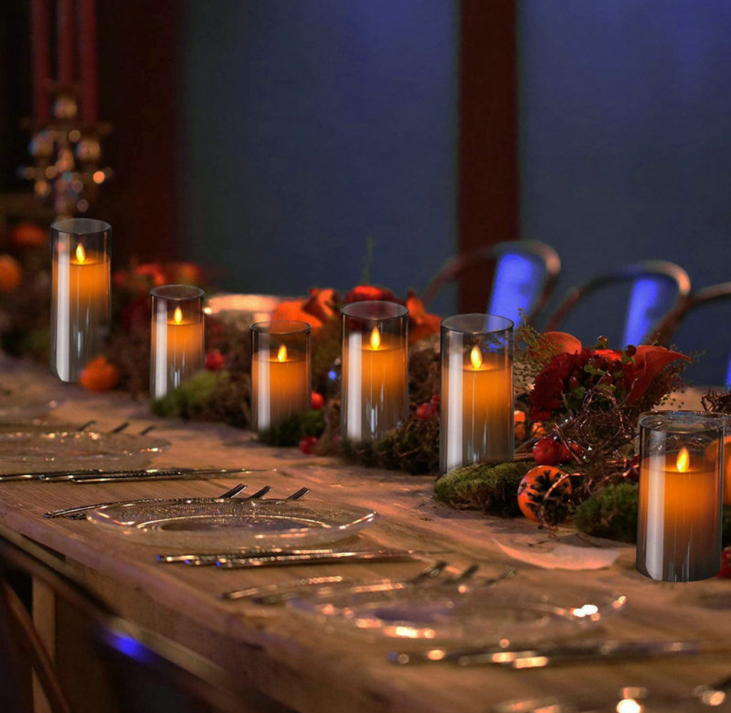 The Flamora Rechargeable LED Flameless Candle Set