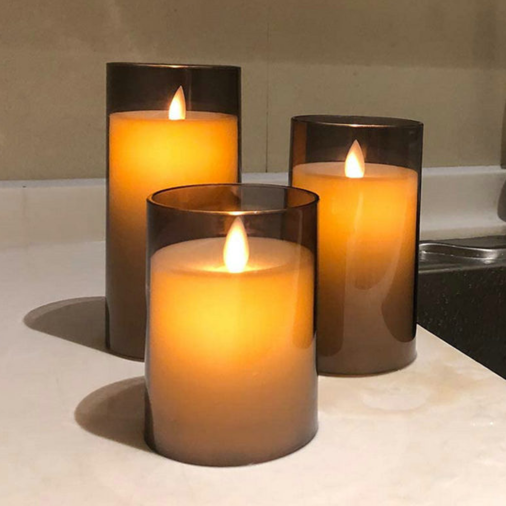 The Flamora Rechargeable LED Flameless Candle Set
