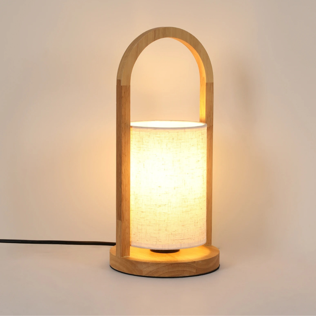 The Lumwood Wooden Bedside Shade Lamp