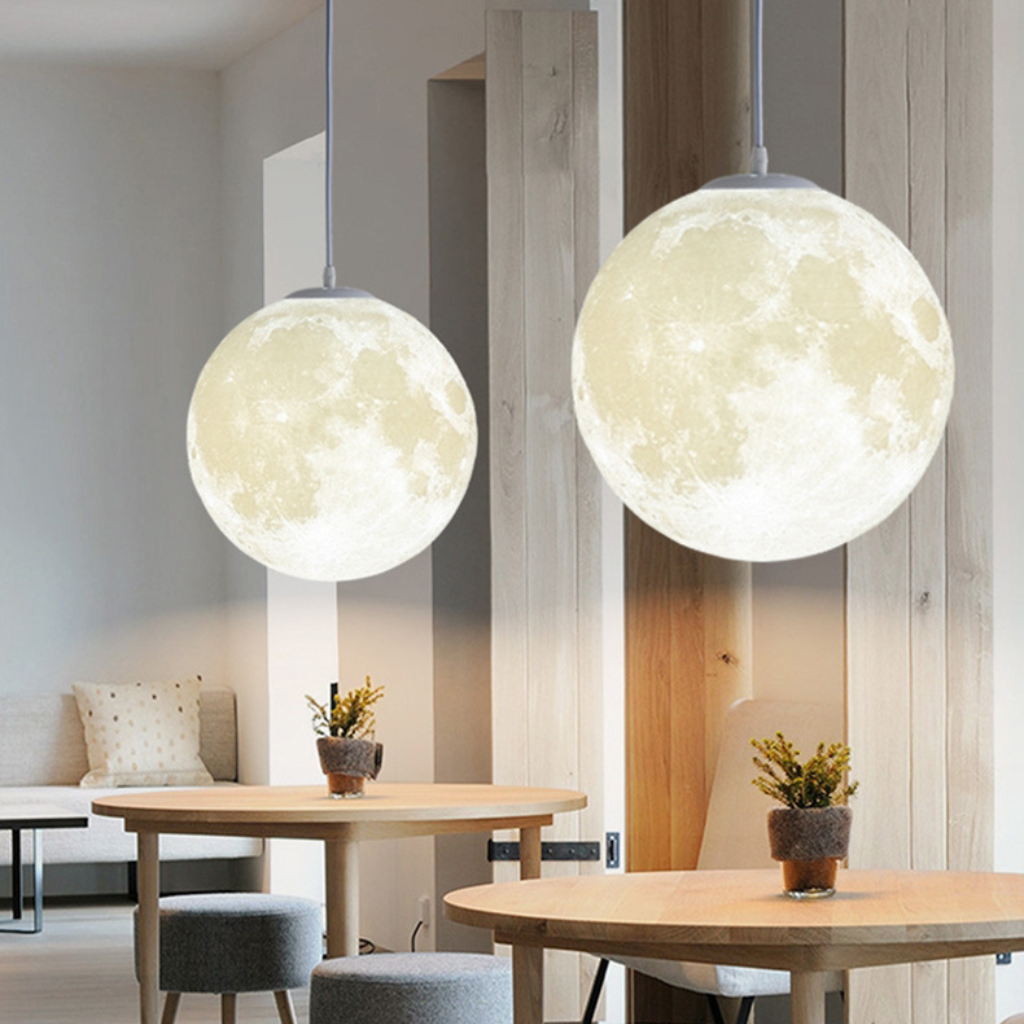 The Lunelle Nordic 3D Printed Moon Pendant Light