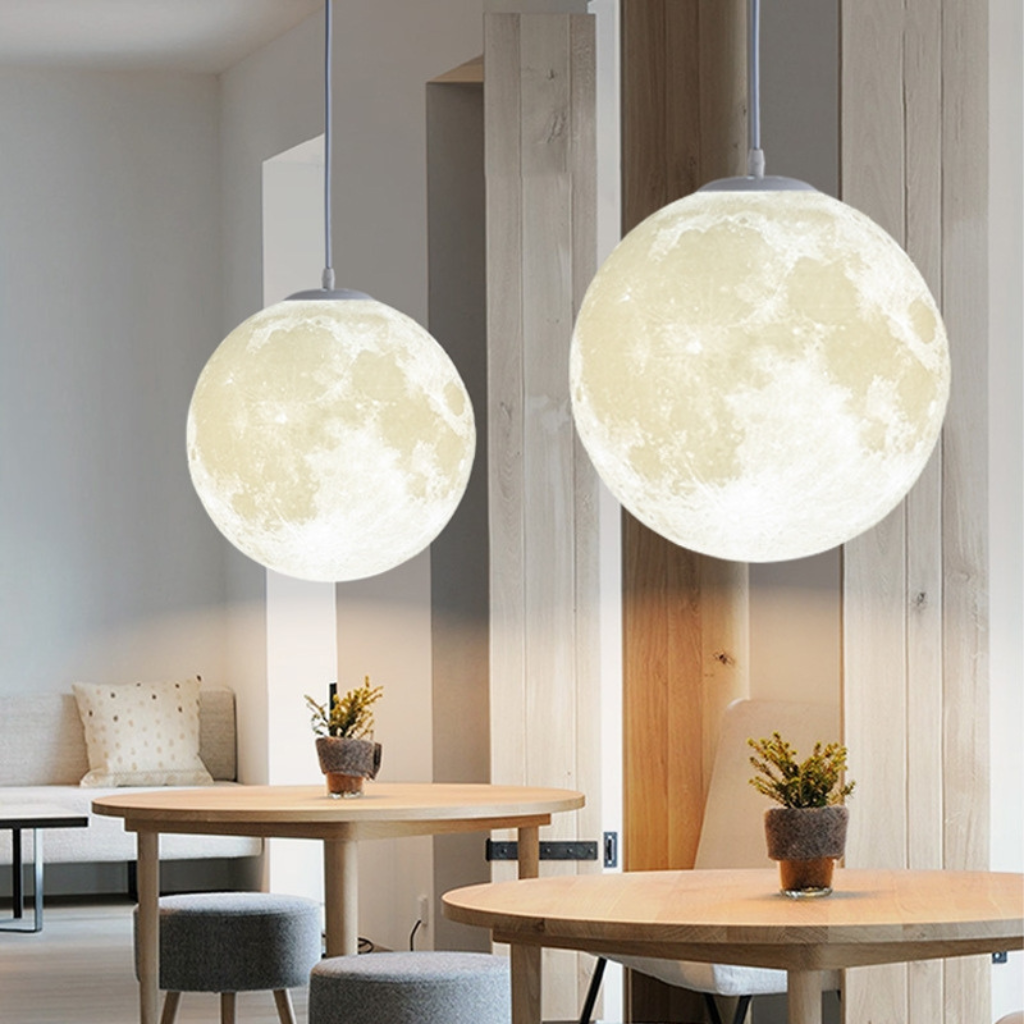 The Lunelle Nordic 3D Printed Moon Pendant Light