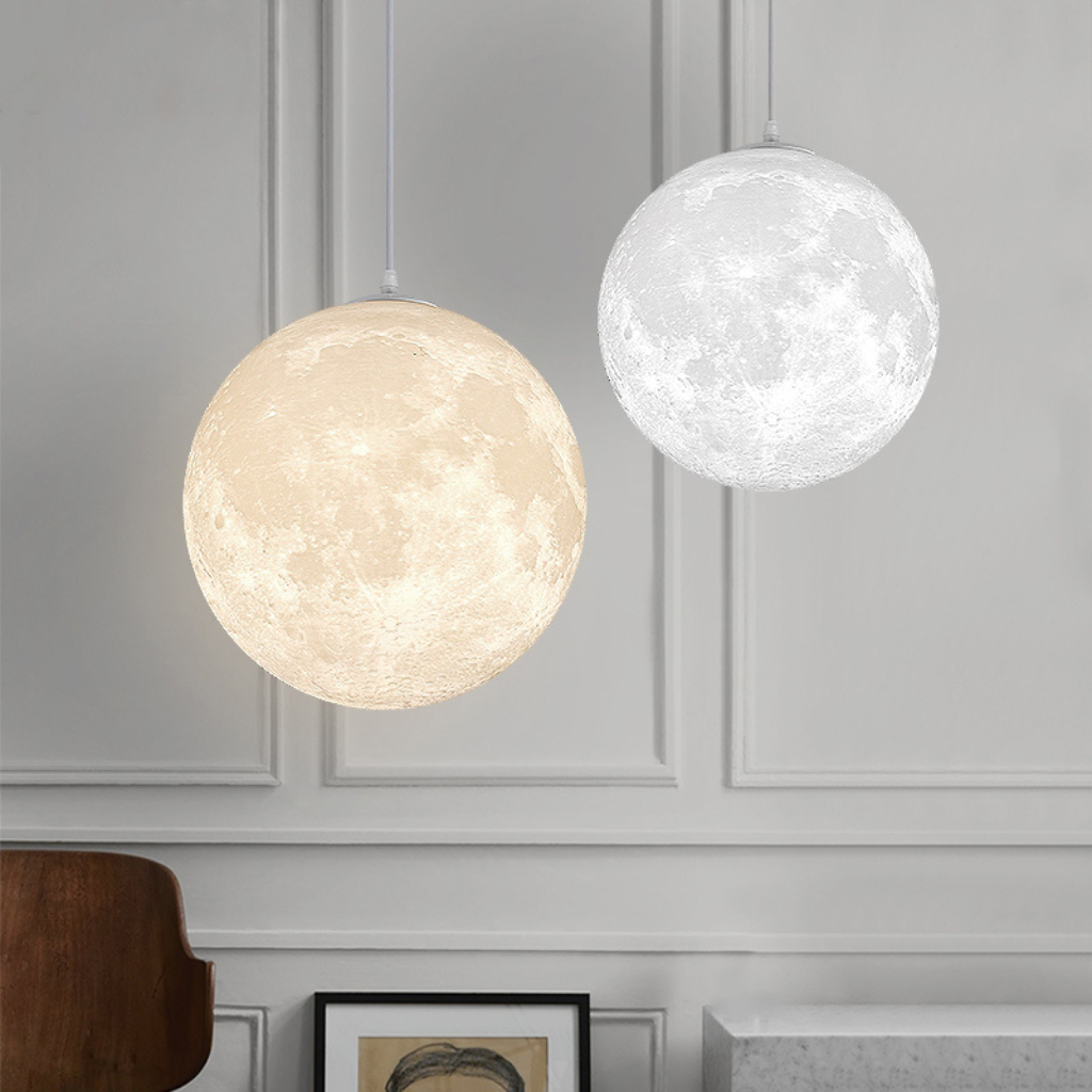 The Lunelle Nordic 3D Printed Moon Pendant Light