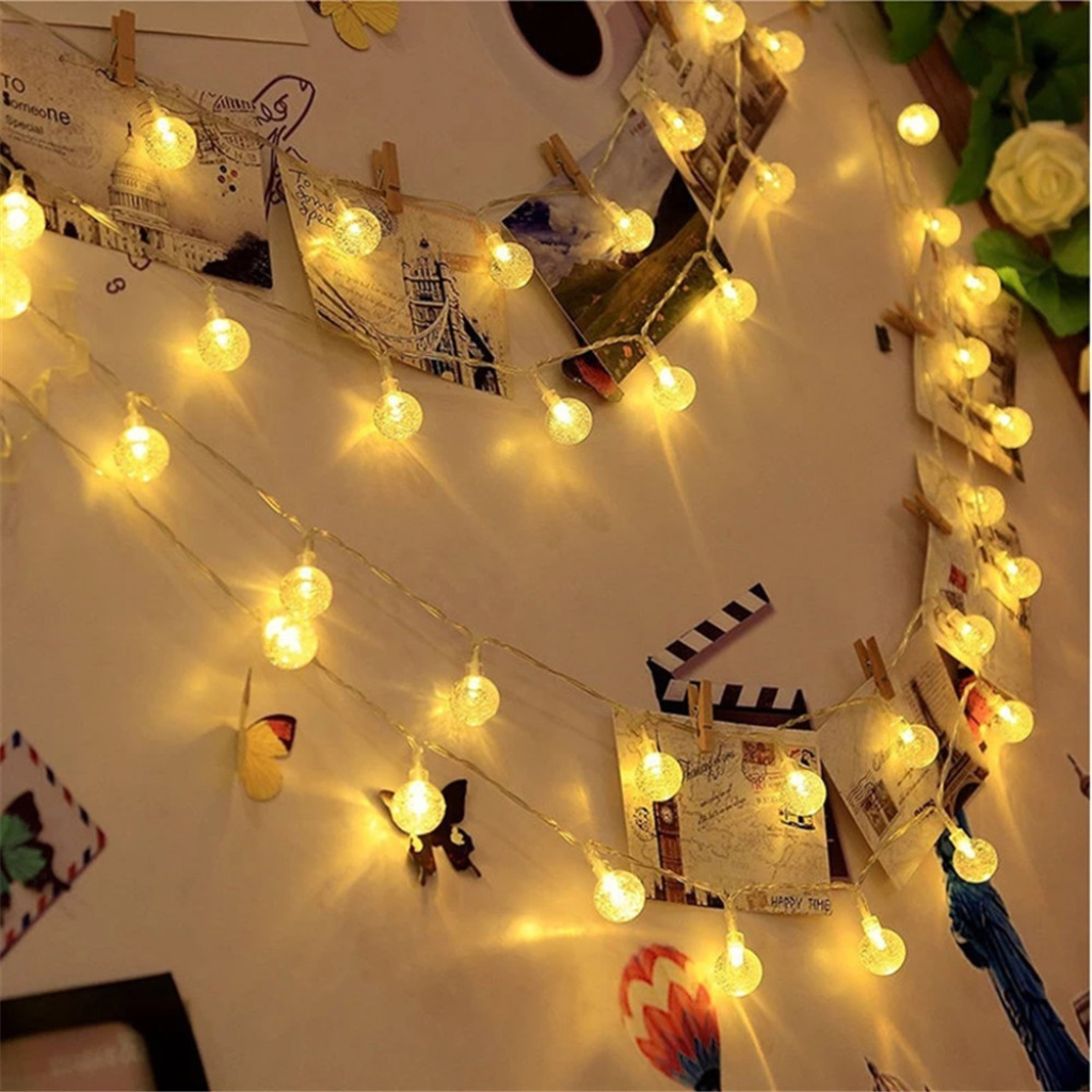 The Lustria Crystal Ball LED Fairy String Lights
