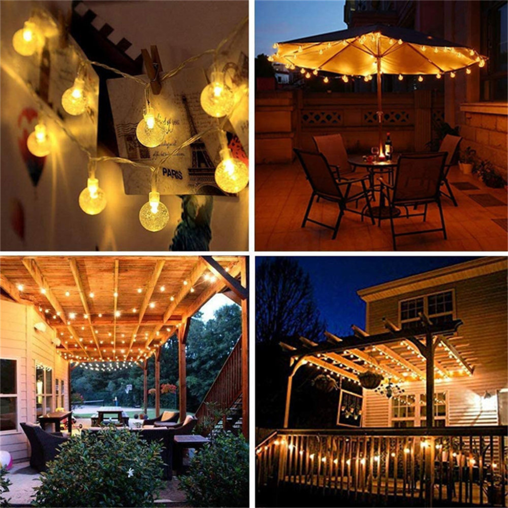 The Lustria Crystal Ball LED Fairy String Lights