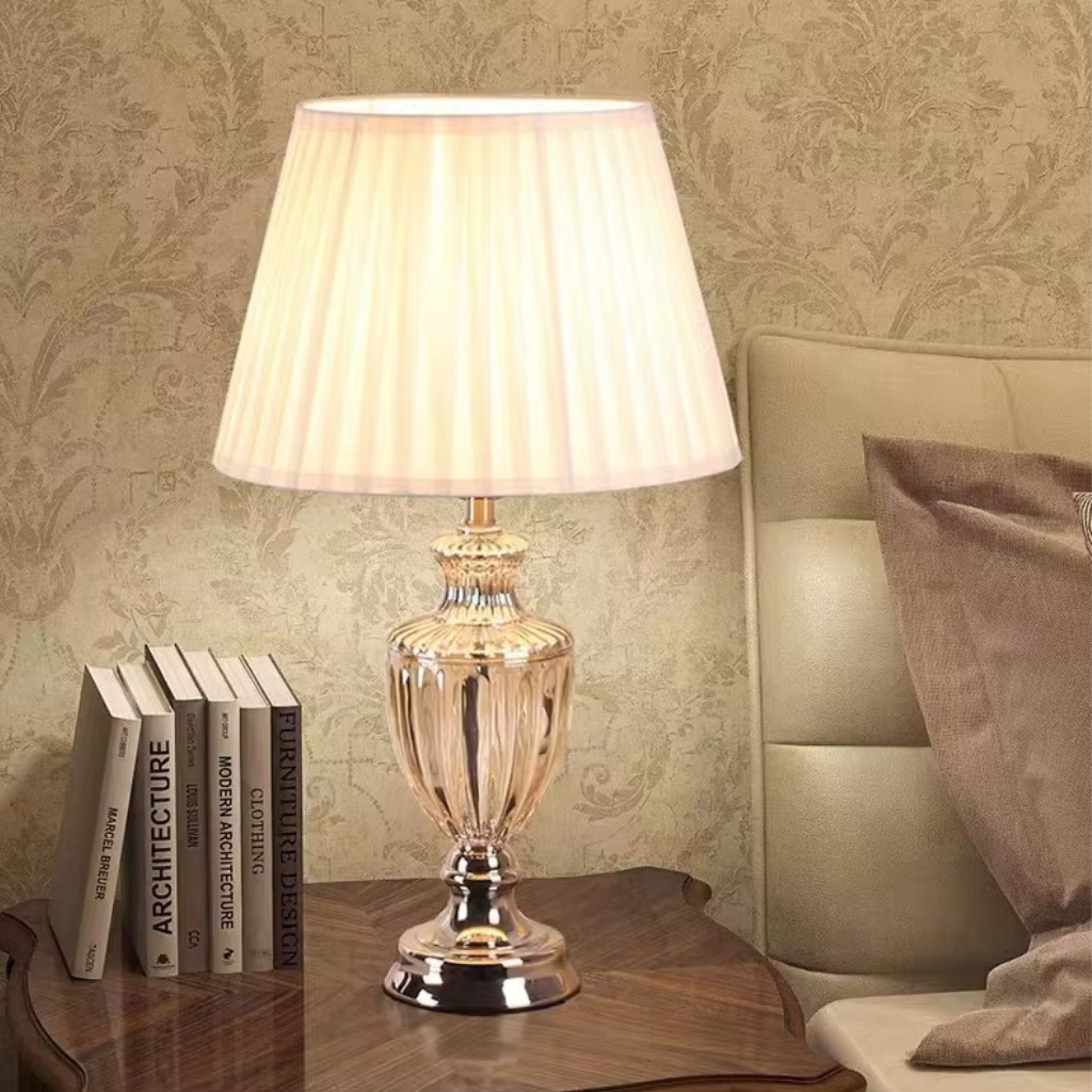 The Luxevia Glass Bedside Table Lamp