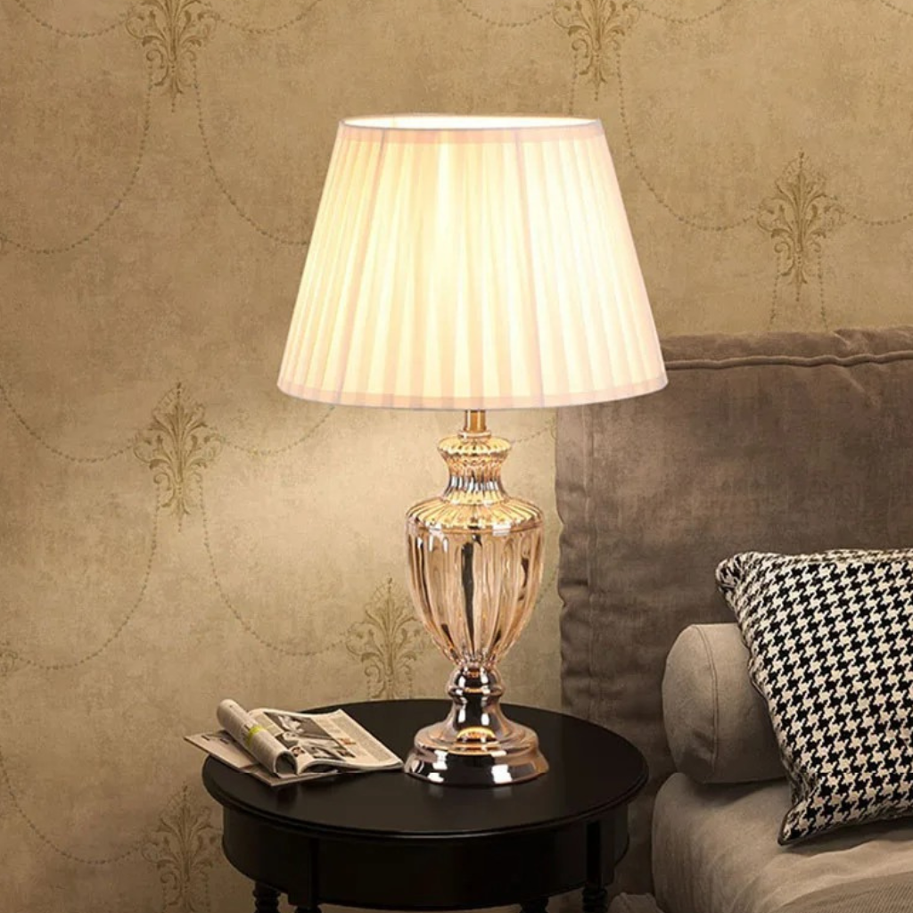 The Luxevia Glass Bedside Table Lamp