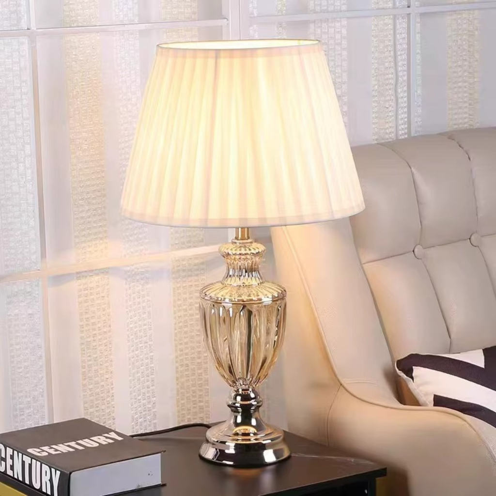 The Luxevia Glass Bedside Table Lamp