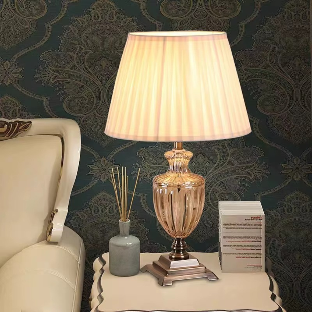 The Luxevia Glass Bedside Table Lamp