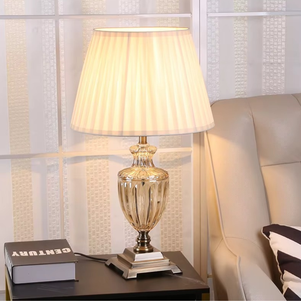 The Luxevia Glass Bedside Table Lamp