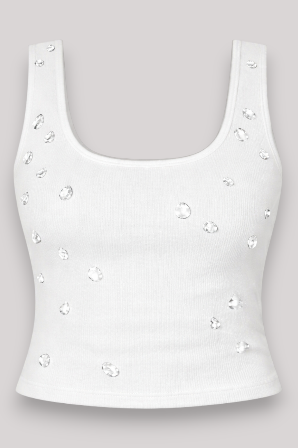 The Ophelia Rhinestone Sleeveless Vest O Neck Summer Party Top