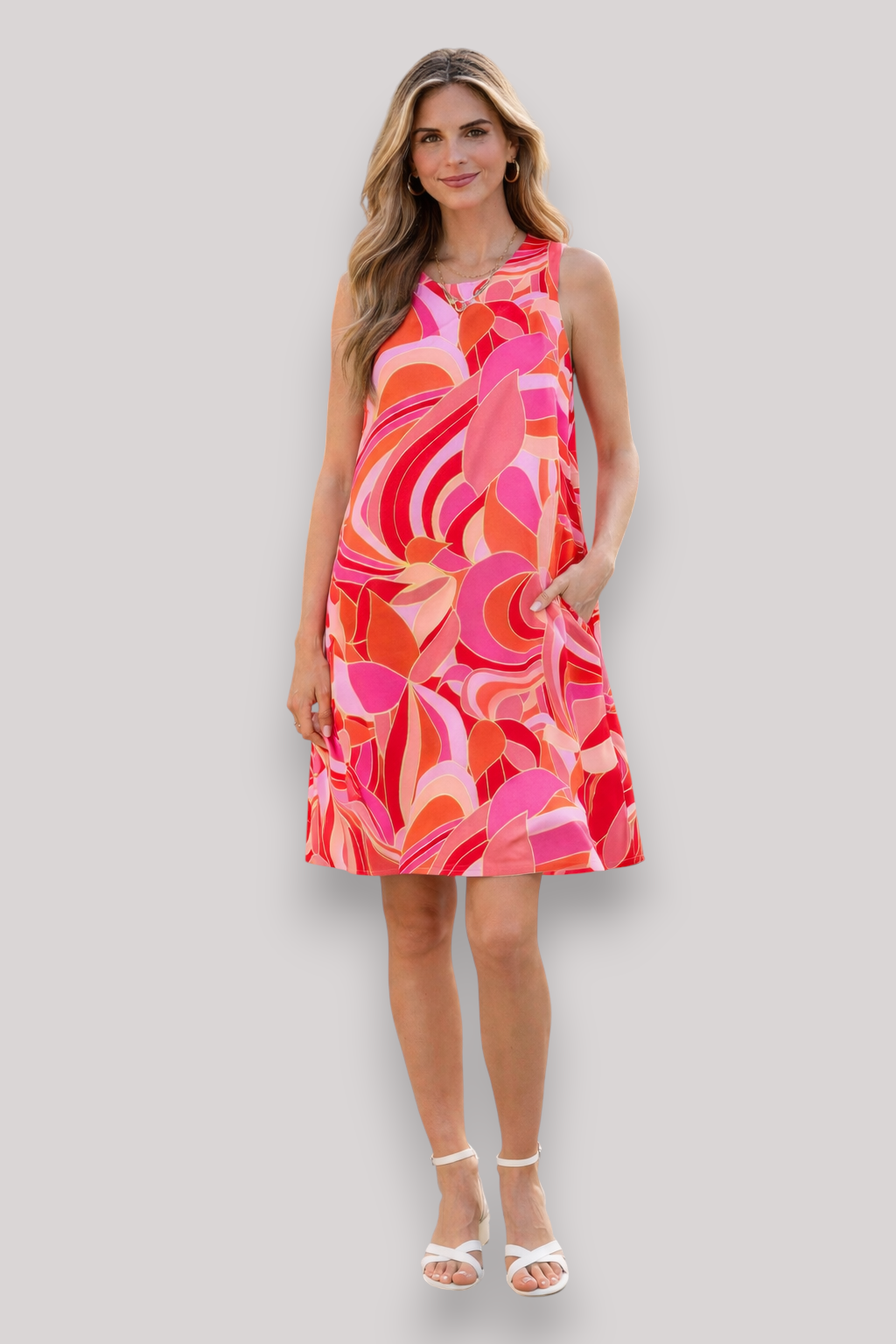 The Lysandra Women's Abstract Sleeveless Mini Dress