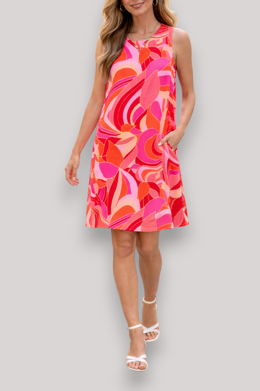 The Lysandra Women's Abstract Sleeveless Mini Dress