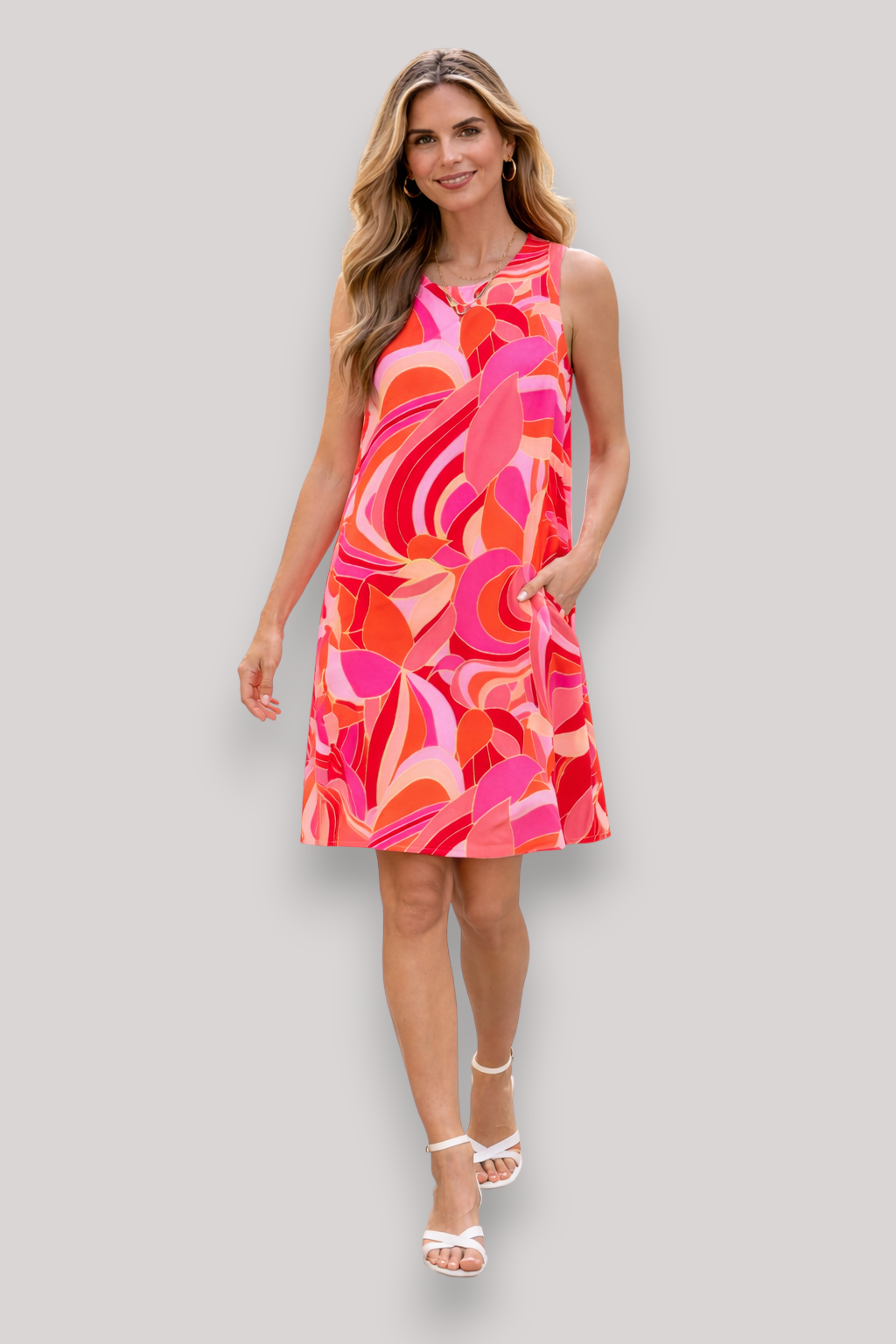 The Lysandra Women's Abstract Sleeveless Mini Dress