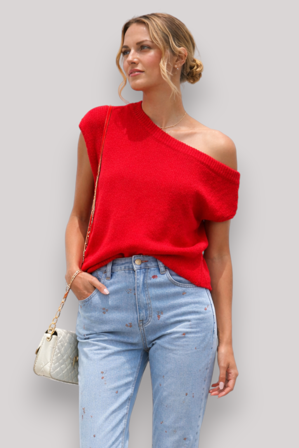 The Maeve Women's Top Knit Side Shoulder Summer Blouse