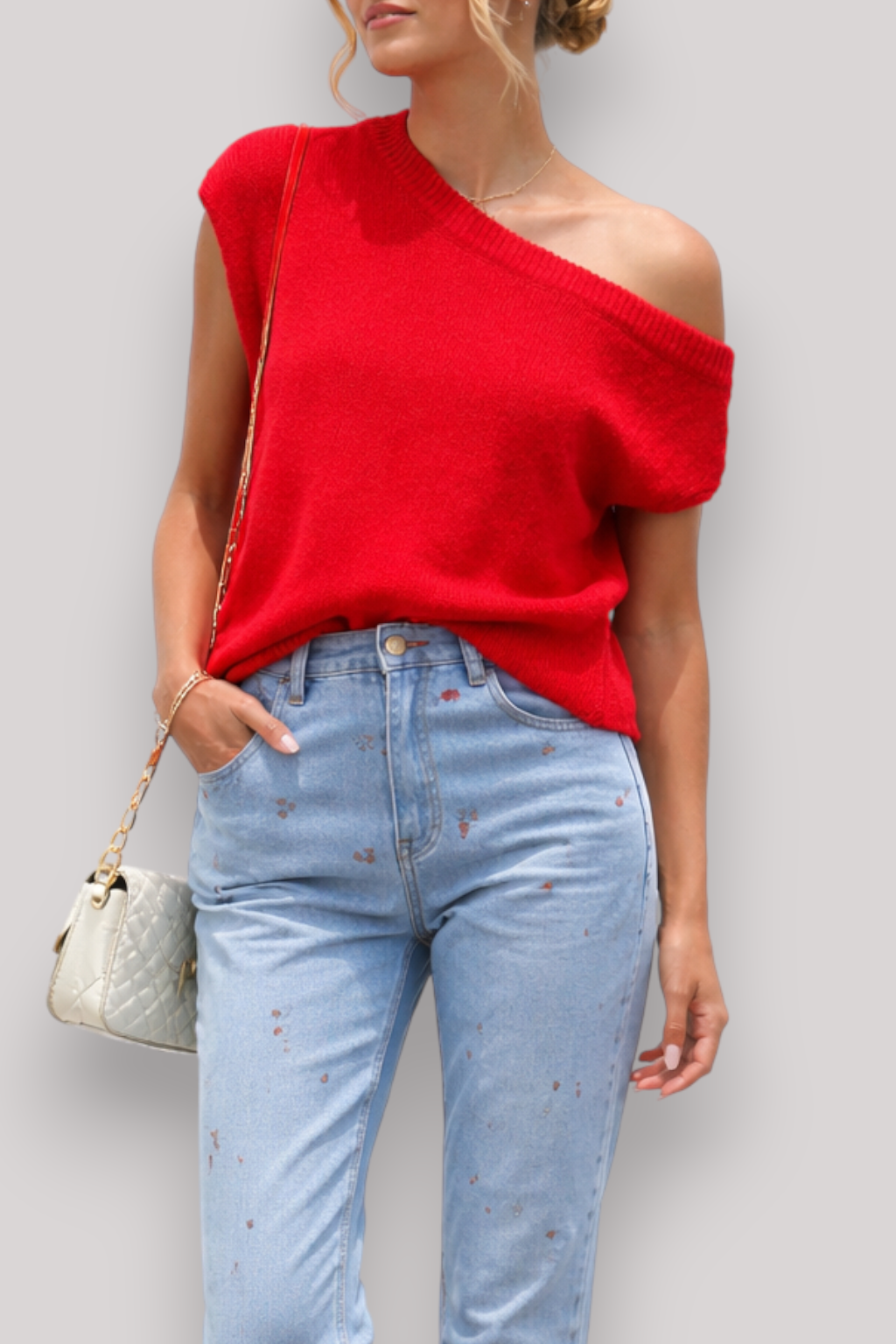 The Maeve Women's Top Knit Side Shoulder Summer Blouse