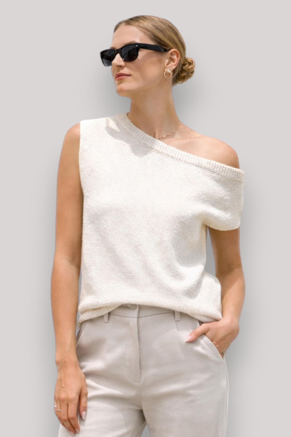 The Maeve Women's Top Knit Side Shoulder Summer Blouse