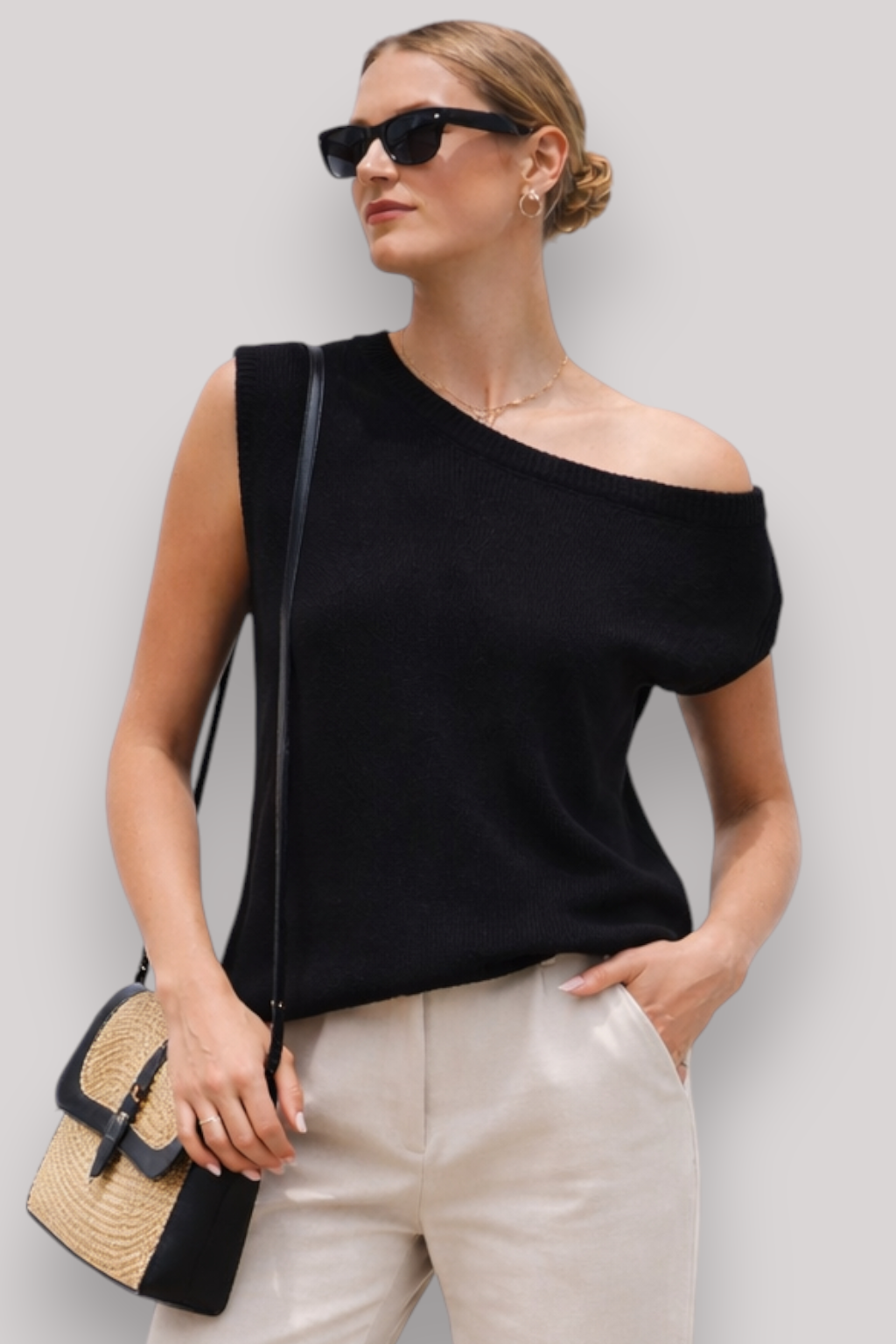 The Maeve Women's Top Knit Side Shoulder Summer Blouse
