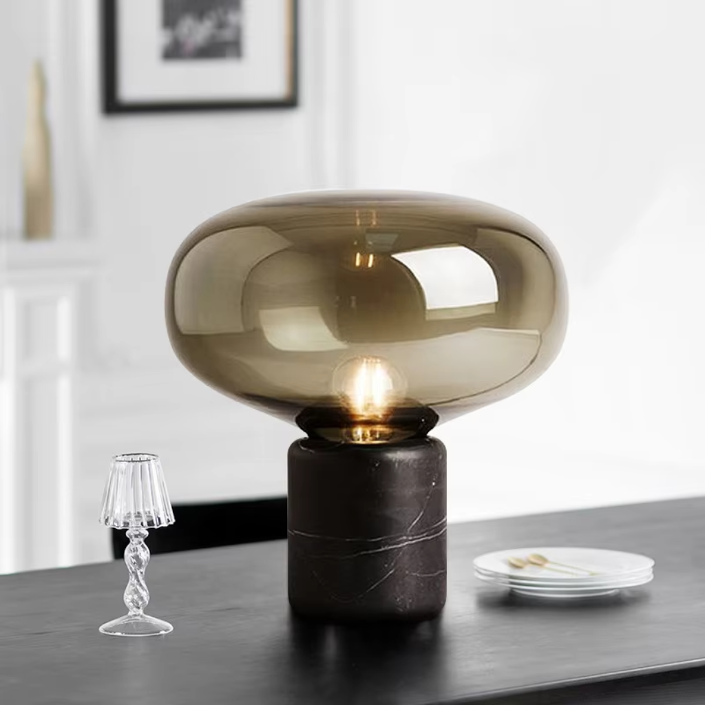 The Marbelle Smoke Marble Table Lamp
