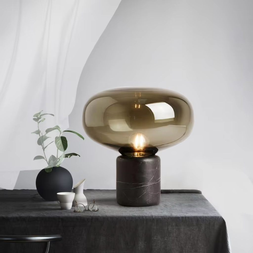 The Marbelle Smoke Marble Table Lamp